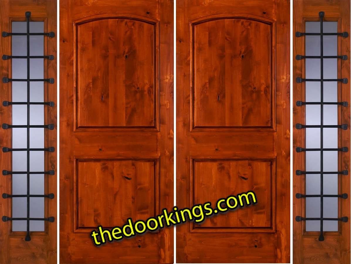 sw66 knotty alder double door with sw51 sidelites